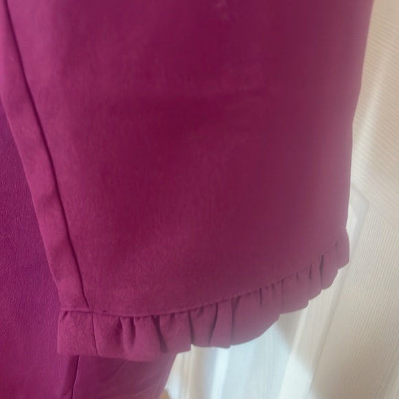 J Crew dress knee length ruffle high neck long sleeve zipper lined womens size 8 - Picture 4 of 13